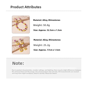 Detailed specs for colorful enamel necklace and earring set with product dimensions