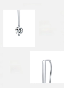 Detail von 925 Sterling Silber Ohrring mit D Farbe VVS1 3EX Moissanit Edelstein