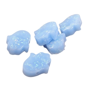 Light blue Opal Hamsa Hand beads for DIY jewelry making with 1.5mm hole diameter
