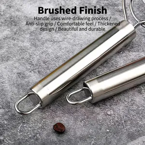 Ergonomic stainless steel dough whisk with brushed non-slip handle for kitchen baking