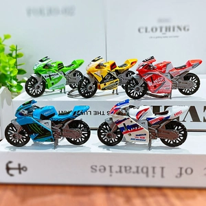 Set of 5 colorful racing motorcycle model keychains with detailed sporty graphics