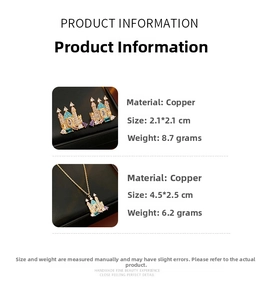 Detail specifications of castle jewelry set with cubic zirconia necklace and earrings