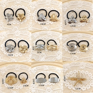 Minimalist alloy hair accessories set with gold and silver metallic geometric shapes