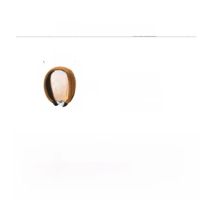 Détail du serre-tête en tissu marron avec dimensions 16x13cm et poids de 36,5g