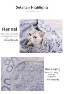 Detailed close-up showing reinforced stitching and soft flannel fabric of the pet blanket