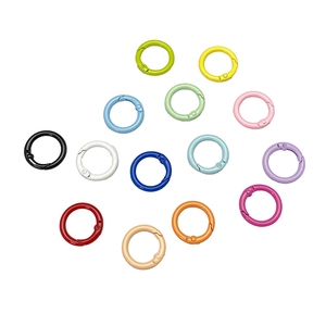 Colorful metal spring o-rings for keychains and DIY accessories in fourteen colors