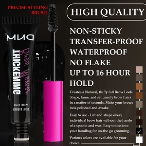 Waterproof eyebrow gel with thickening hair-like fibers for 16-hour long-lasting wear