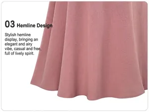 Detail of mauve high waist skirt featuring a flowy wide hem and soft textured fabric