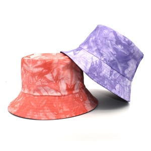 Chapeaux bob en coton tie-dye orange et violet, protection solaire pliable et élégante