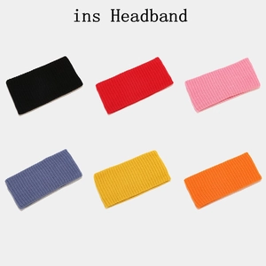 Knitted Headband Ribbed Elastic Ear Warmer Sports Running Yoga Solid Color Outdoor Winter Hair Band