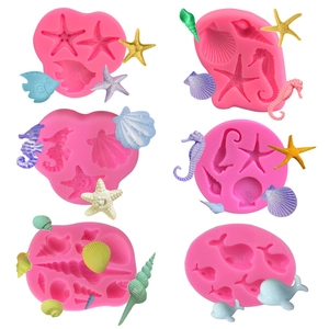 Silicone Cake Molds Ocean Theme Seashell Starfish Seahorse Shapes For DIY Fondant Chocolate Baking Heat Resistant Tool