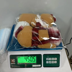 Detailed weight measurement showing a gingerbread plush doll weighing 450.5 grams