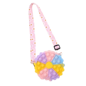 Sac à main fleur en silicone push pop pour filles, couleurs macaron et sangle daisy