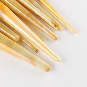 10pcs makeup brush set with gradient amber handles and soft bristles for face beauty