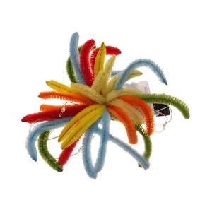 Handmade colorful fireworks hair clip with integrated LED lights for New Year festive style