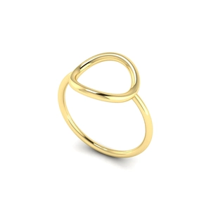 Modern minimalist gold stainless steel ring featuring a sleek geometric oval hollow design