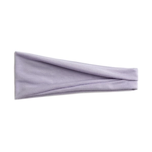 Vue détaillée du bandeau de yoga élastique violet en coton doux pour le sport