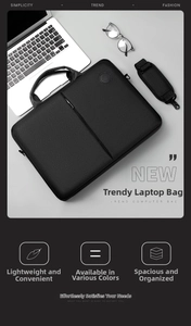 Business laptop bag with detachable shoulder strap and water-resistant fabric details
