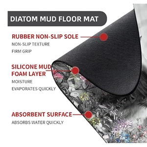 Detail of multi-layer waffle mat with rubber backing and absorbent silicone mud layer