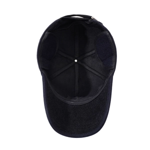 Winter baseball cap with ear flaps for men, navy blue thickened warm outdoor dad hat