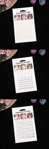 Three-pack of DIY diamond stickers with faux pearls and rhinestones for face and nails