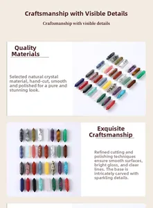 Macro shot of polished hexagonal double-pointed semi-precious natural stone crystal pillars