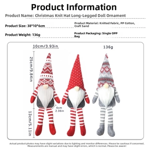 Guide des tailles pour gnome de Noël nordique de 38 cm avec dimensions des détails