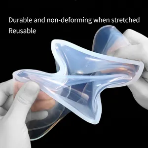 Highly flexible cube silicone mold for resin art being stretched to show durability