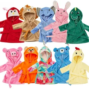 Detailed collection of ten soft animal-themed hooded bathrobes for 18-inch dolls