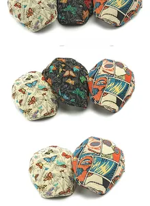 Detailed embroidery view of ethnic style butterfly and geometric jacquard flat caps