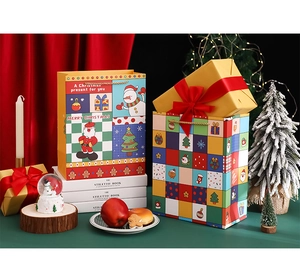 Detailed close-up of festive Christmas paper gift bags with handles in a holiday scene