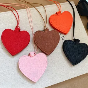Heart Shaped Leather Pendant Necklace With Rope Sunglasses Holder Storage Bag Charm Fashion Minimalist For Women
