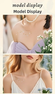 Golden and silver star tattoo stickers applied on collarbone with shimmering finish