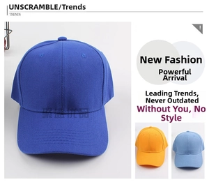 Detail view of cotton twill baseball cap showing precise stitching and vibrant colors