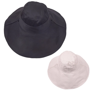 Women's wide brim sun hats in black and light pink for outdoor beach UV protection