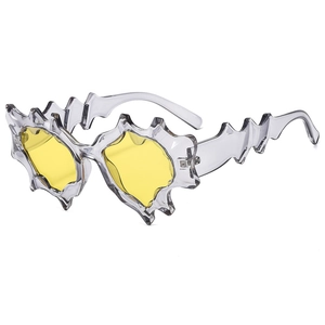 Irregular Flame Shape Sunglasses PC Frame AC Lens Punk Y2K Hip Hop Eyewear For Party Streetwear Fashionable Unisex