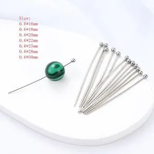 Stainless steel ball head pins for DIY jewelry making in various sizes from 16mm to 30mm