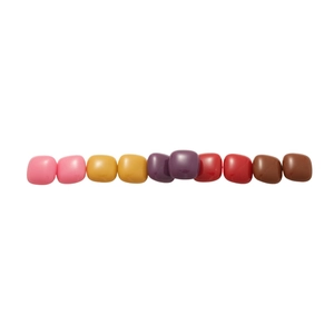 Set of 10 colorful resin square stud earrings in vibrant candy colors with smooth finish