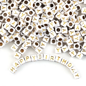 Acrylic Square Alphabet Letter Beads With Hole For DIY Jewelry Making Bracelet Necklace Crafting Supplies
