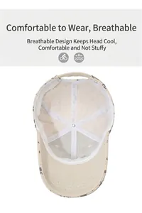 Vue détaillée de la doublure respirante et des coutures de la casquette de baseball