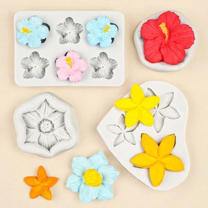 Plumeria silicone flower mold set for fondant resin and handmade soap crafts