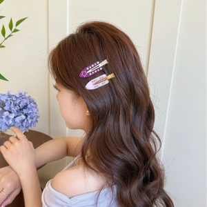 Barrette française en acétate avec strass et étoiles pour femmes lot de deux