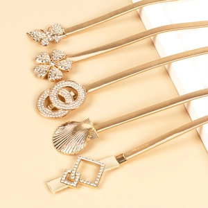 Damen Elastischer Metallgürtel Taillenkette Elegant Legierung Strass Schmetterling Blume Dekorativer Dehnbarer Schnallen