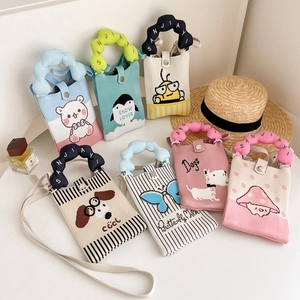 Borsa A Tracolla In Maglia Per Cellulare Per Donne E Ragazze Piccolo Fresco Dolce Motivo Cartone Animato Con Manico
