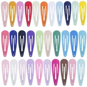 Snap Hair Clips Metal Painted Candy Color Minimalist Korean Style Girls Kids Hair Styling Accessories