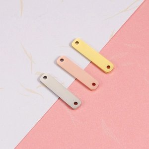 Rectangle stainless steel connector tags in gold, silver, and rose gold for DIY jewelry