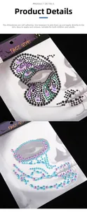 Detailed view of self-adhesive skull face gems for Halloween and stage makeup