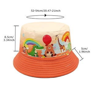 Chapeau soleil enfant dégradé imprimé animaux et dimensions 52-54cm pour enfants
