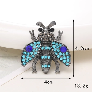 Accessorio ape con strass blu, dimensioni 4,2 cm x 4 cm e peso di 13,2 g mostrati