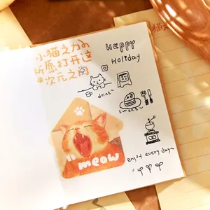 Cozy A7 illustrated cat diary notebook with cute hand-drawn doodles and cat stickers